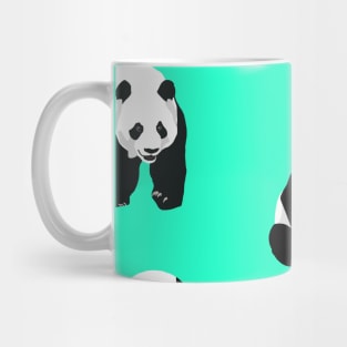 Pandas on Turquoise Mug